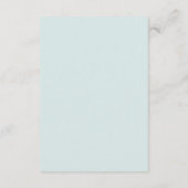 Einfache blaue Unterkünfte. Förmliche Hochzeitsdet Begleitkarte (Rückseite)