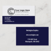 Einfache blaue Visitenkarten für Navy Visitenkarte (Vorne/Hinten)