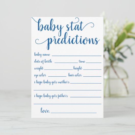 Einfache blaue Vorhersage | Cerulean Keepake Card Einladung (Stehend Vorderseite)