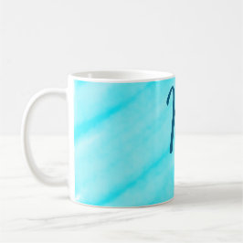 einfache blaue Wasserfarblinien fügen Sie Ihr Mono Kaffeetasse