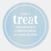 Einfache blaue Whimsical-Blue-Aquarell-Leckerei Runder Aufkleber (Vorderseite)