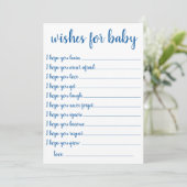 Einfache blaue Wünsche | Cerulean Keepake Card Einladung (Stehend Vorderseite)