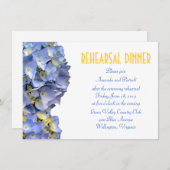 Einfache Blauer Blumen Probe Abendessen Einladung (Vorne/Hinten)