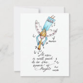Einfache Blauer Engel mit Trumpet Mitteilungskarte (Vorderseite)
