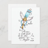 Einfache Blauer Engel mit Trumpet Mitteilungskarte (Vorne/Hinten)