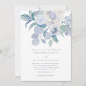 Einfache Blauer Foto Hochzeit Einladung (Vorderseite)