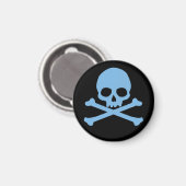 Einfache Blauer Schädel und Kreuze Magnet (Vorderseite/Rückseite)