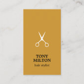 Einfache blaugelbe weiße Schere Haarstil Visitenkarte (Vorderseite)