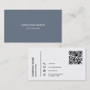 Einfache blaugraue und weiße Visitenkarte
