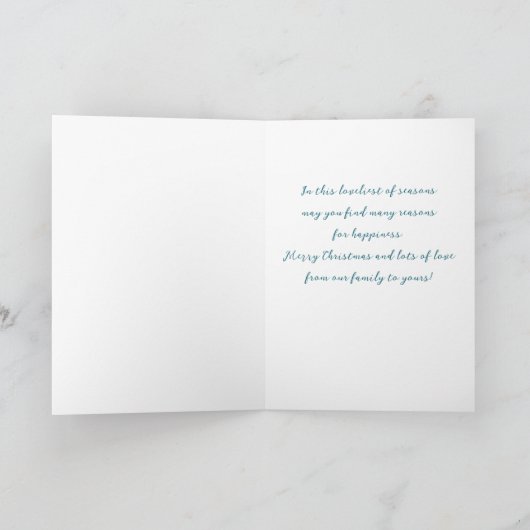 Einfache blaugrüne Aquarellkiefern Weihnachten (Innenseite)