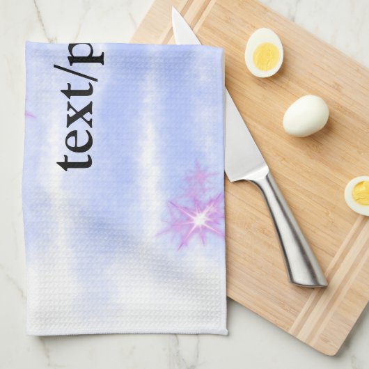 Einfache blaurosa Aquarellfarbe fügt Ihren Textnam Geschirrtuch (Viertel Falte)