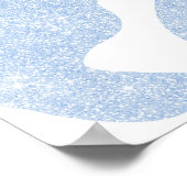 Einfache blauweiße große Kuh Spots Tierdruck Poster (Ecke)