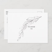 Einfache Bleistift Gezeichnet Foliage Stem Beerdig Postkarte (Vorne/Hinten)