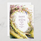Einfache Bloom-Wildblume Hochzeit Save The Date (Vorne/Hinten)