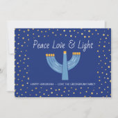 Einfache Blue and Gold Foil Hanukkah Card Einladung (Vorderseite)