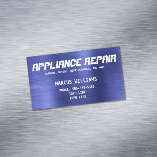 Einfache Blue Appliance-Reparatur Magnetische Visitenkarte (Beispiel)
