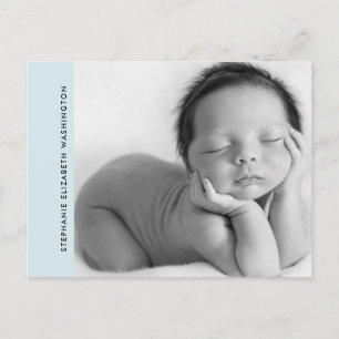 Einfache Blue Baby Birth B/W Foto Ankündigung
