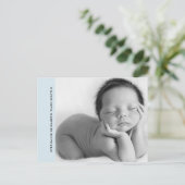 Einfache Blue Baby Birth B/W Foto Ankündigung (Stehend Vorderseite)