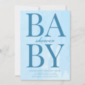 Einfache Blue Baby Dusche Einladung (Vorderseite)