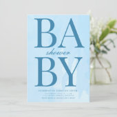 Einfache Blue Baby Dusche Einladung (Stehend Vorderseite)