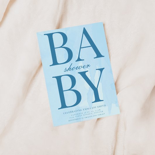 Einfache Blue Baby Dusche Einladung