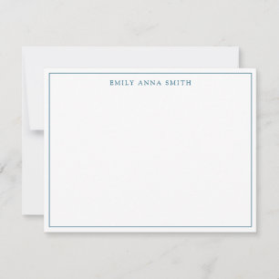 Einfache Blue Beruflich Border Note Card Mitteilungskarte
