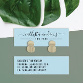 Einfache Blue Black Script Earring Display Card