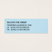 Einfache Blue Black Script Earring Display Card (Rückseite)