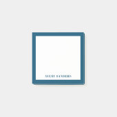 Einfache Blue Border Moderne Bezeichnung Post-it Klebezettel (Vorderseite)