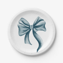 Einfache Blue Bow Baby Dusche