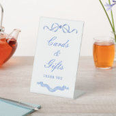 Einfache Blue Bow Cards & Geschenke Sockelschild (In SItu)