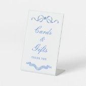 Einfache Blue Bow Cards & Geschenke Sockelschild (Vorderseite)