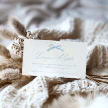 Einfache Blue Bow Diaper Raffle Baby Dusche