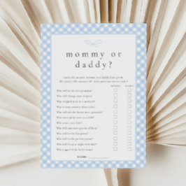 Einfache Blue Bow Mommy oder Daddy Game Card