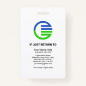 Einfache Blue Box Foto Template Mitarbeiter Medizi Ausweis (Rückseite)