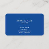 Einfache Blue Business Card Visitenkarte (Vorderseite)