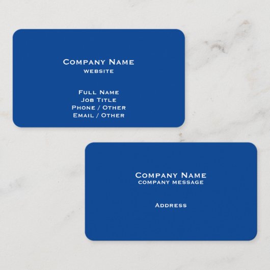 Einfache Blue Business Card Visitenkarte (Vorne/Hinten)