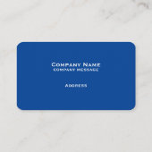 Einfache Blue Business Card Visitenkarte (Rückseite)