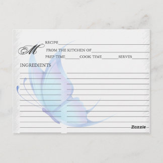 Einfache Blue Butterfly-Rezeptionskarten Postkarte