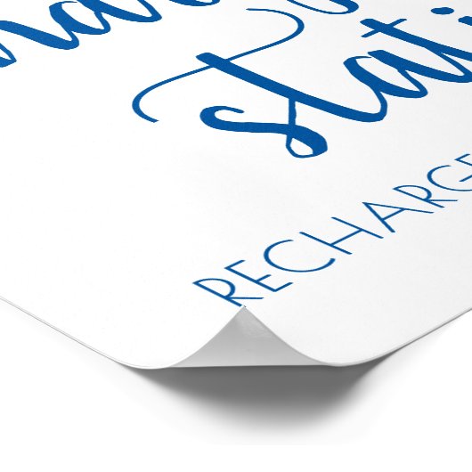 Einfache Blue Charging-Station | Cerulean Event Si Poster (Ecke)