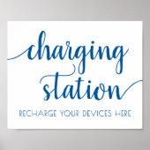 Einfache Blue Charging-Station | Cerulean Event Si Poster (Vorne)