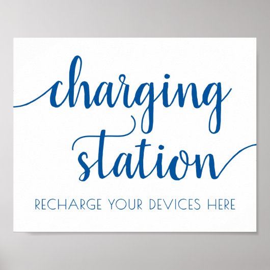 Einfache Blue Charging-Station | Cerulean Event Si Poster (Vorne)