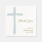 Einfache Blue Cross Danke-Tauf-Taufe Serviette (Vorderseite)
