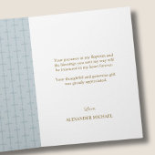 Einfache Blue Cross Taufe gefaltet  Dankeskarte