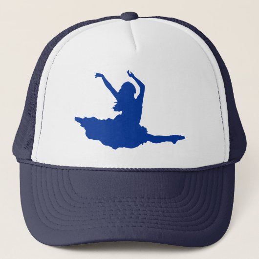 Einfache Blue Dancer Silhouette Illustration Truckerkappe (Vorderseite)