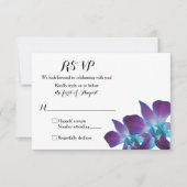Einfache Blue Dendrobium Orchid Wedding RSVP Card (Vorderseite)