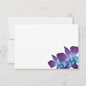 Einfache Blue Dendrobium Orchid Wedding RSVP Card Karte (Rückseite)