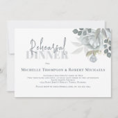 Einfache Blue Floral Probe Dinner QR-Karte Einladung (Vorderseite)