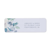 Einfache Blue Floral Wedding Rücksendeadresse Etik (Vorne)