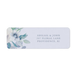 Einfache Blue Floral Wedding Rücksendeadresse Etik